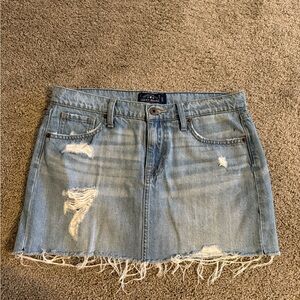 Lucky Brand Light Blue Distressed Mini Skirt